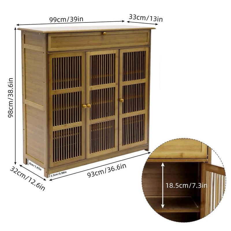 Shoe Cabinet - 4 Tier Wood by House Of Avana