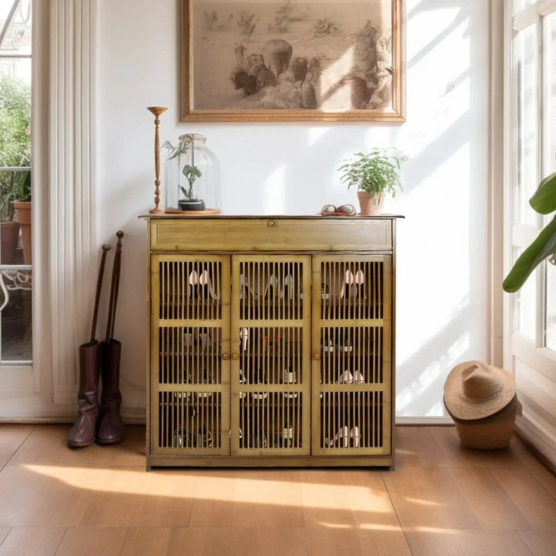 Shoe Cabinet - 4 Tier Wood by House Of Avana