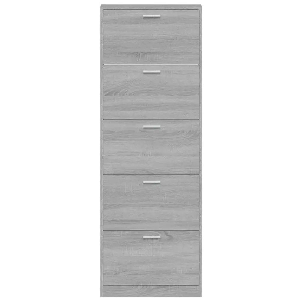 Shoe Cabinet - Vertical Wood Grey 3 Shelf by House Of Avana