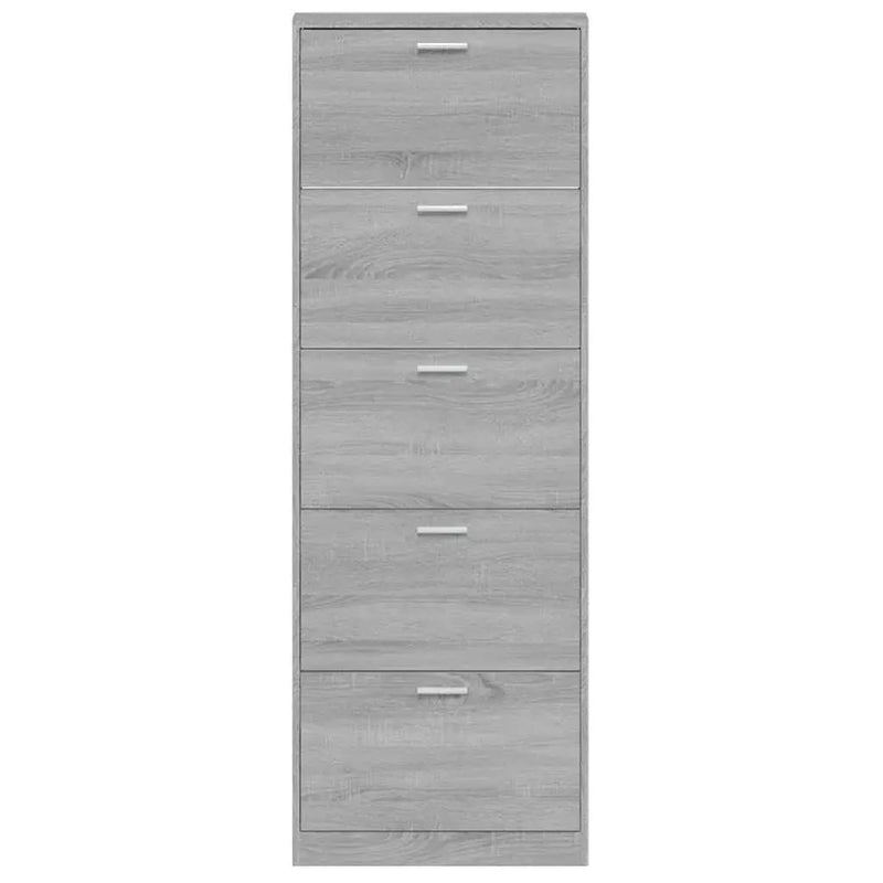 Shoe Cabinet - Vertical Wood Grey 3 Shelf by House Of Avana