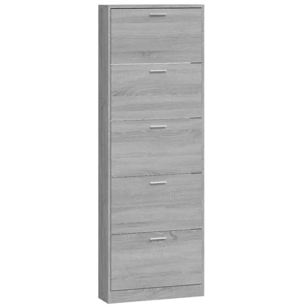 Shoe Cabinet - Vertical Wood Grey 3 Shelf by House Of Avana