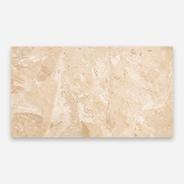 Beige marble tile with natural veining