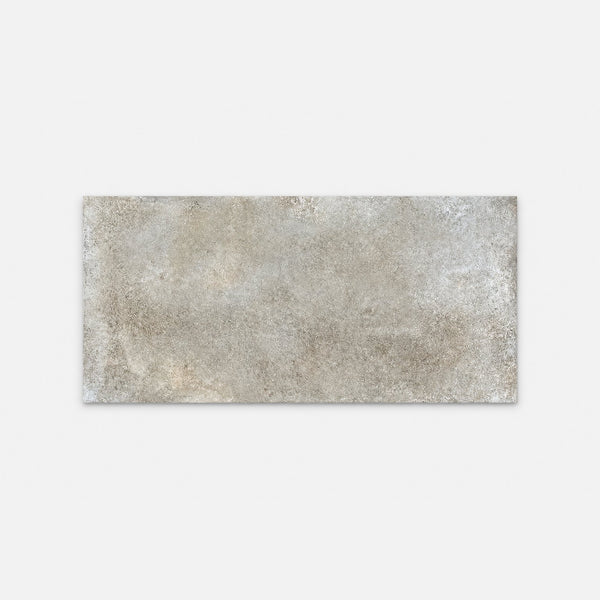 Gray textured concrete-look rectangular tile