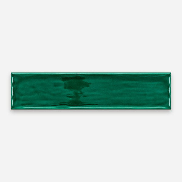 Emerald green glossy ceramic subway tile