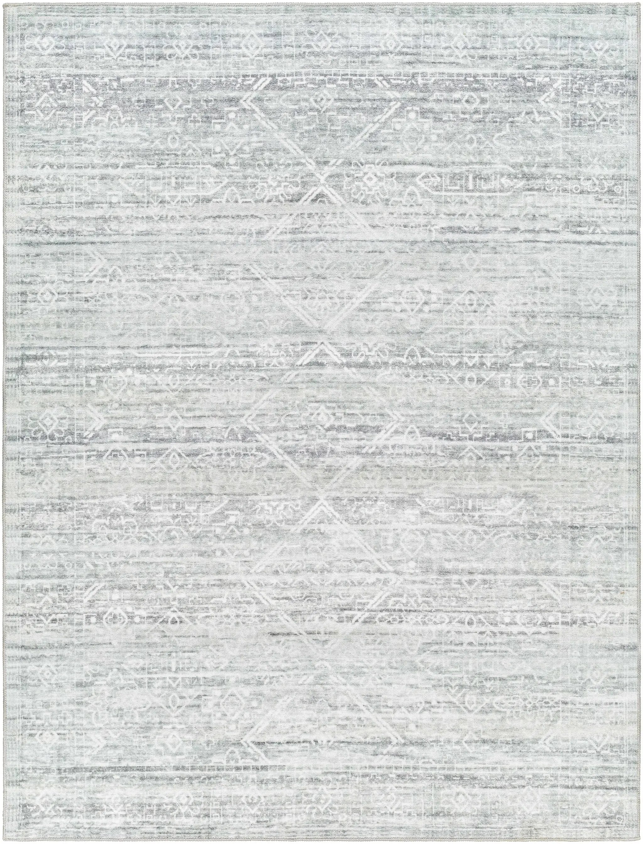 Blake Light Gray Washable Area Rug - Clearance by Boutique Rugs