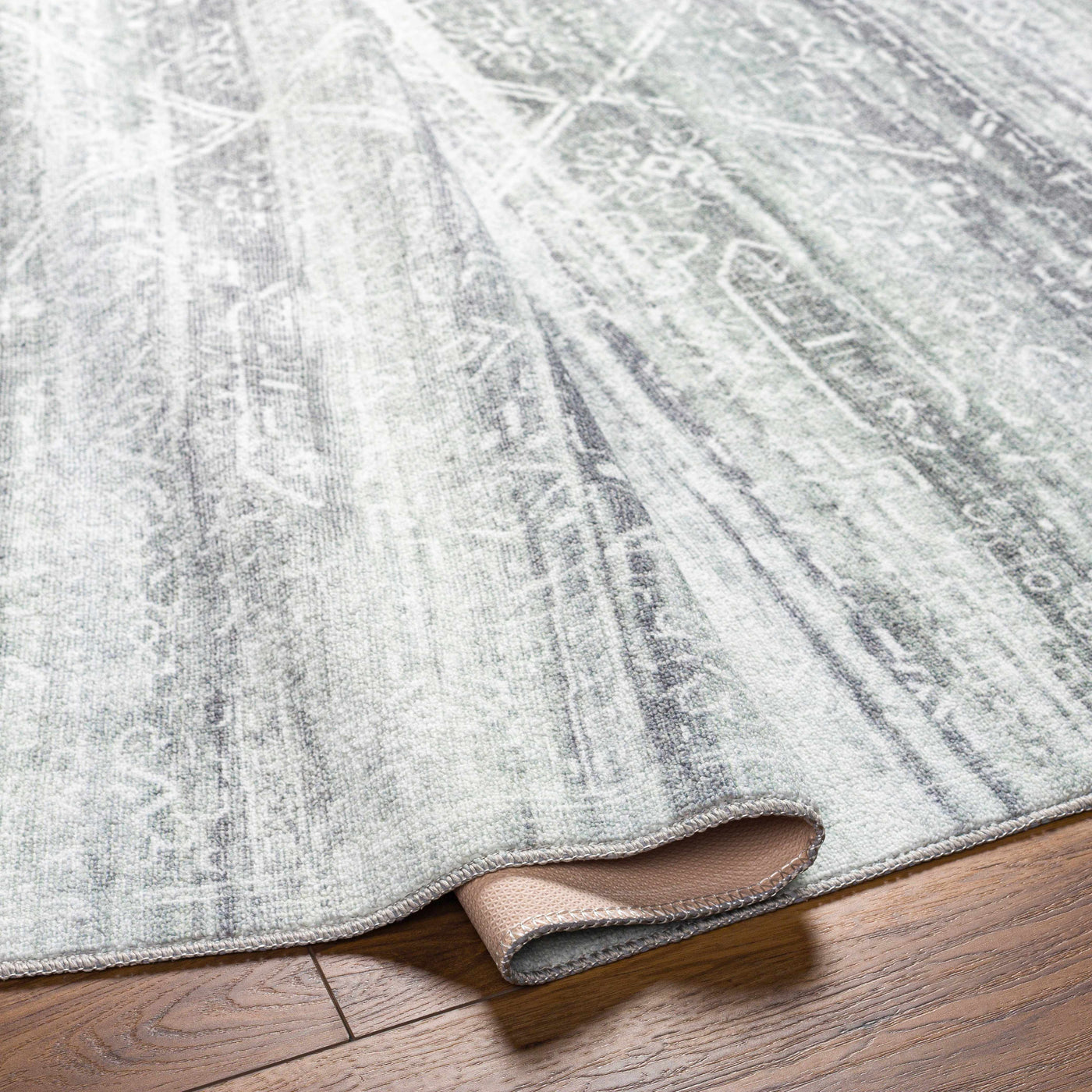 Blake Light Gray Washable Area Rug - Clearance by Boutique Rugs
