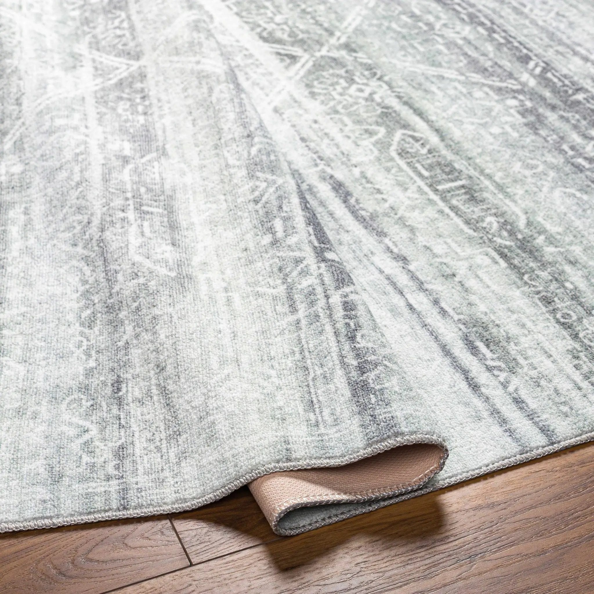 Blake Light Gray Washable Area Rug - Clearance by Boutique Rugs