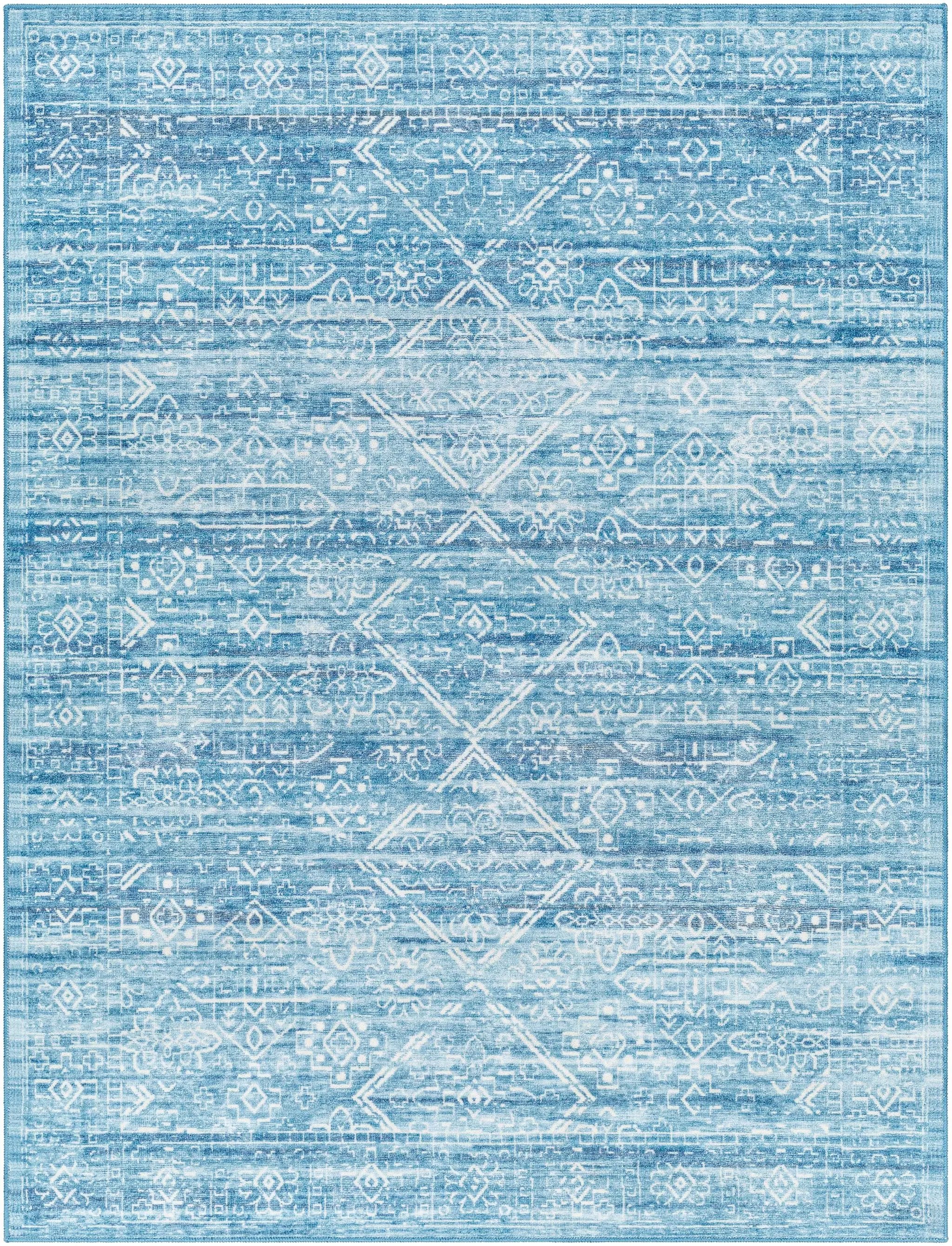 Blake Arctic Sky Washable Area Rug - Clearance by Boutique Rugs