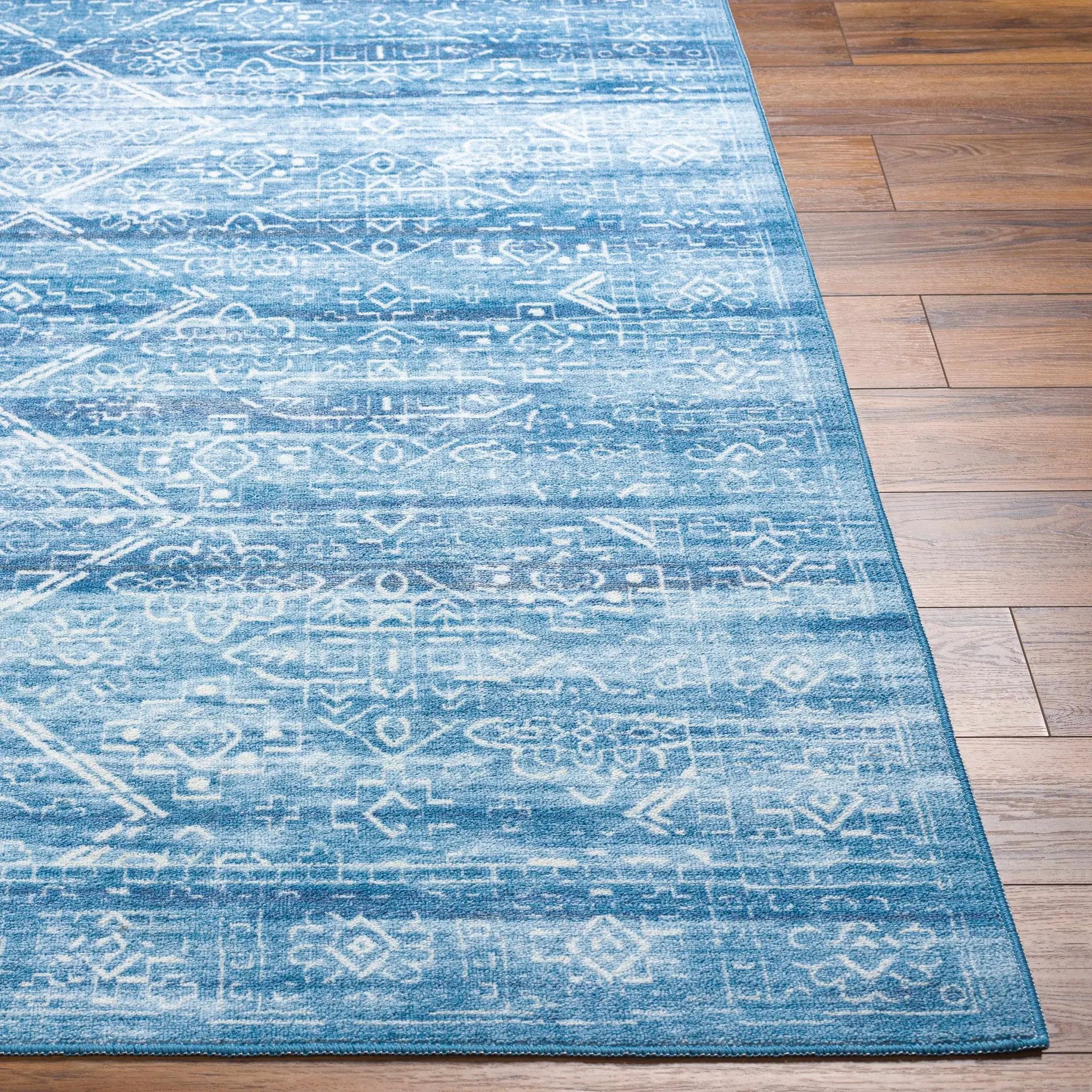Blake Arctic Sky Washable Area Rug - Clearance by Boutique Rugs