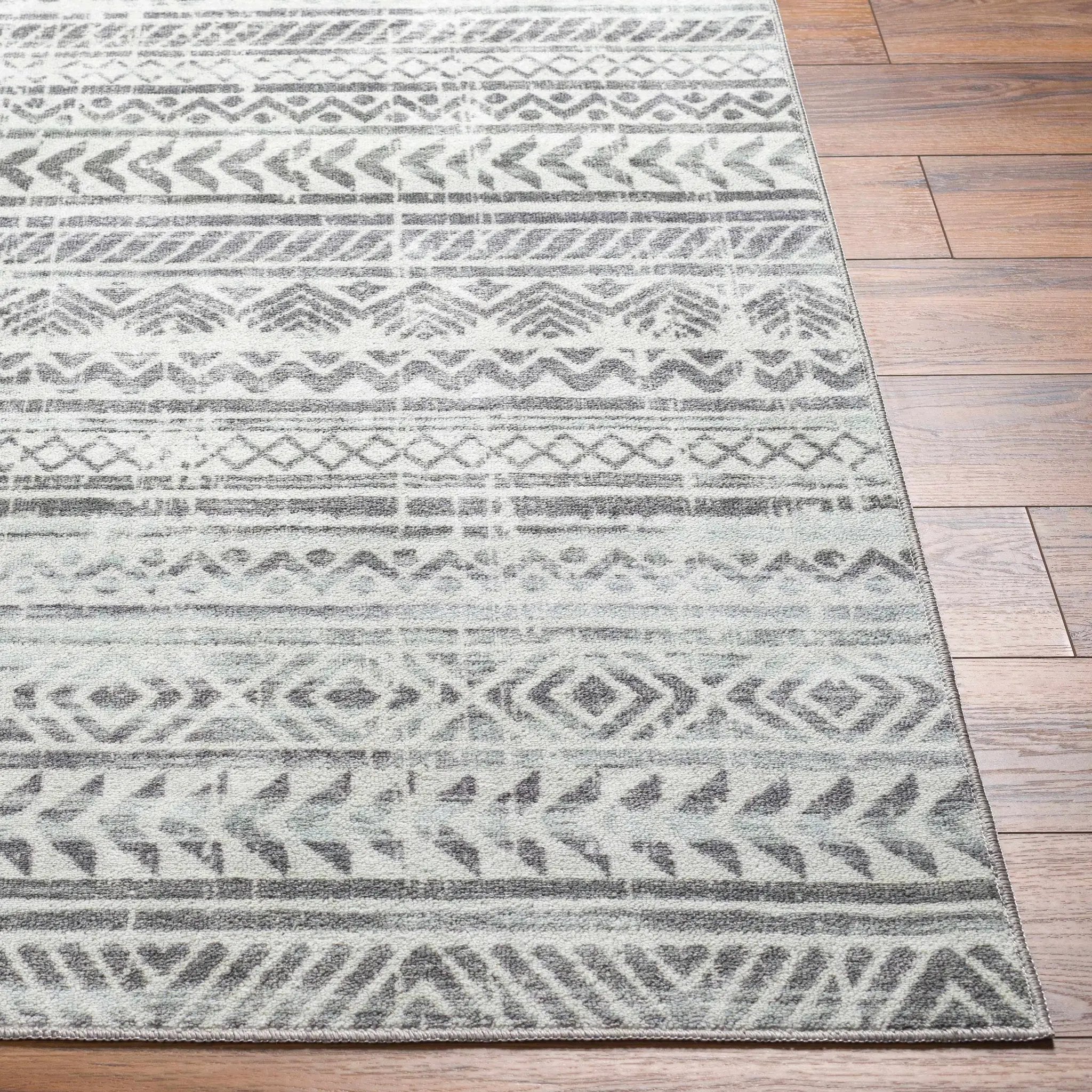 Ianna Light Gray Washable Area Rug - Clearance by Boutique Rugs