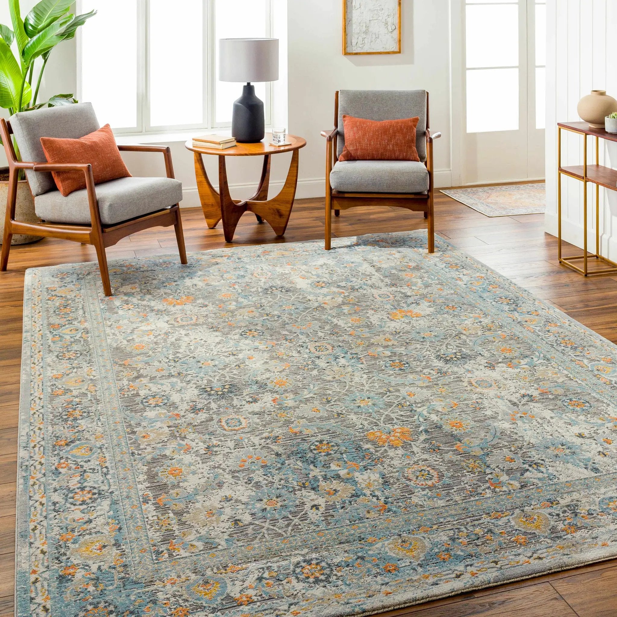 Finn Silver Blue Area Rug - Clearance by Boutique Rugs
