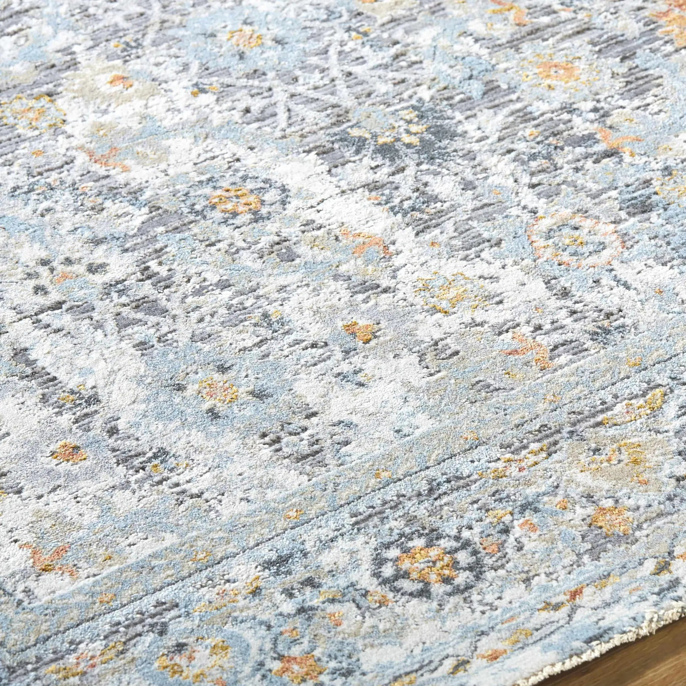 Finn Silver Blue Area Rug - Clearance by Boutique Rugs