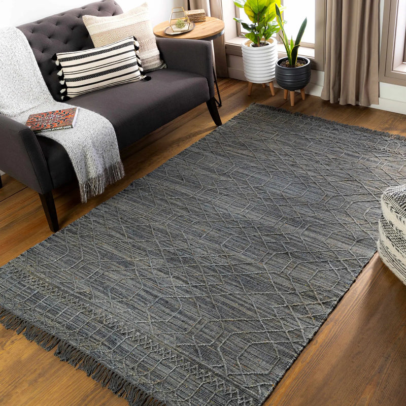 Manby Black Jute&Wool Area Carpet Area Rug - Clearance by Boutique Rugs