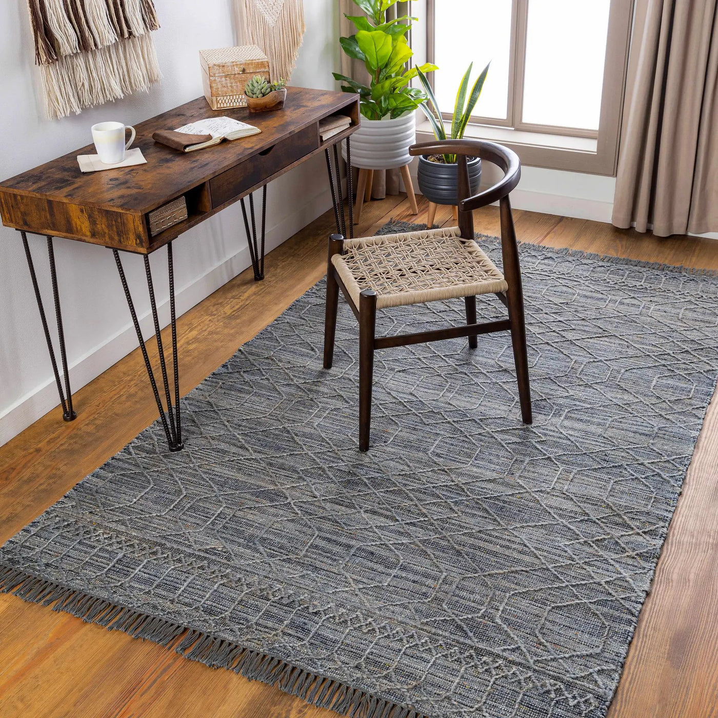 Manby Black Jute&Wool Area Carpet Area Rug - Clearance by Boutique Rugs