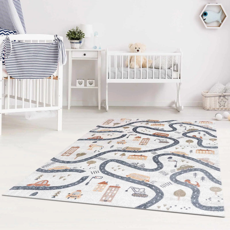 Mave Roads Washable Rug for Kids by Boutique Rugs