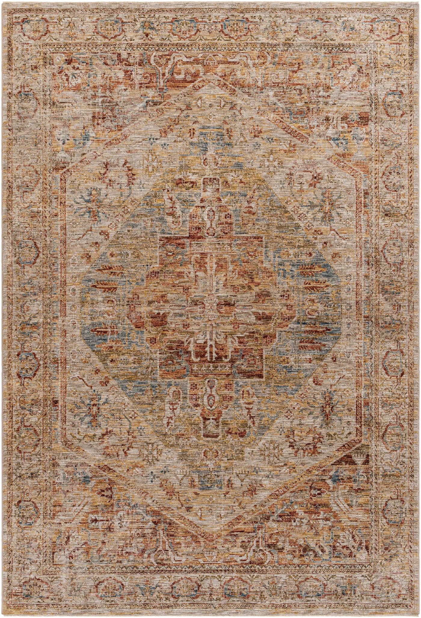 Alois Rust Rich Textured Traditional Rug by Boutique Rugs