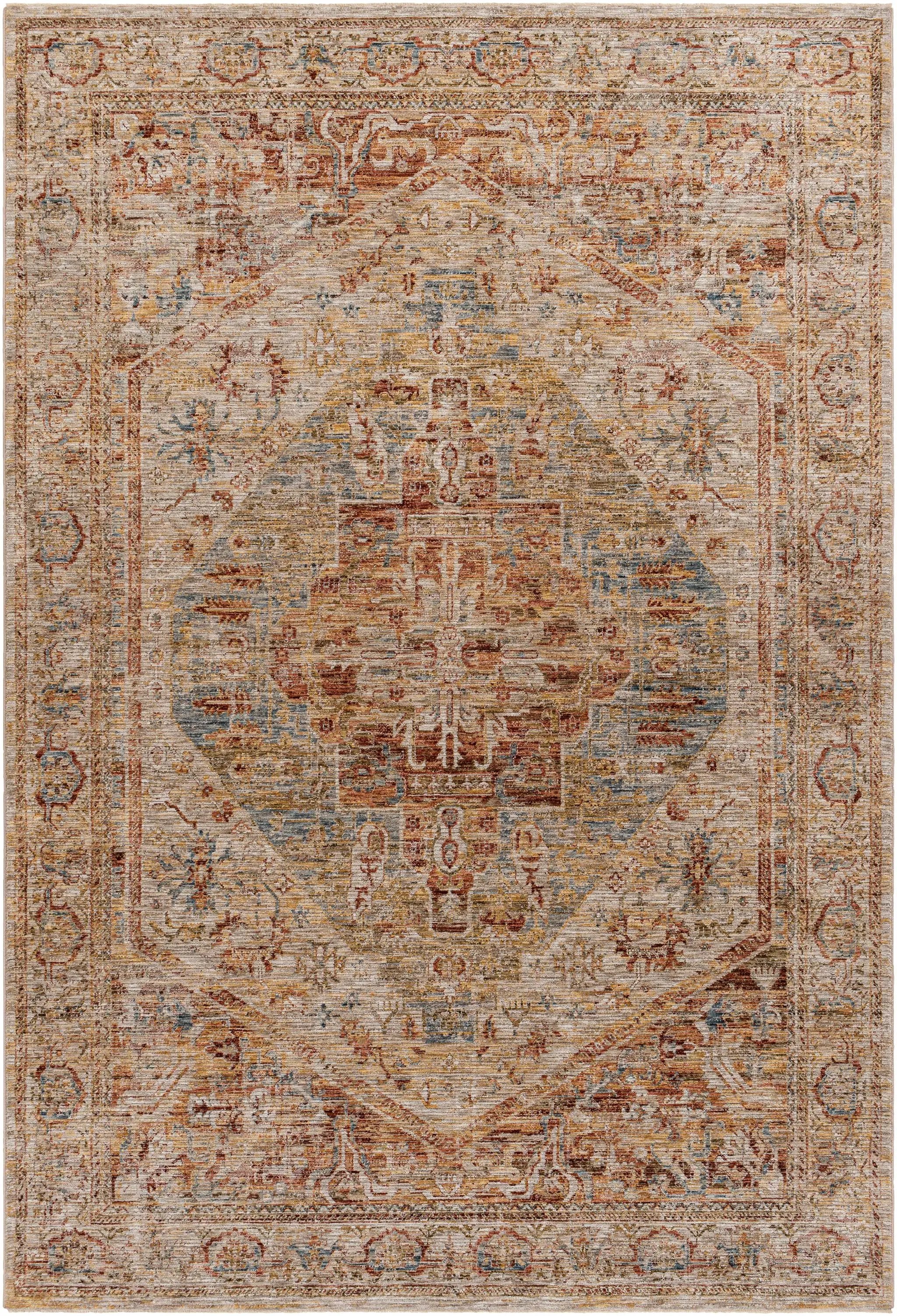 Alois Rust Rich Textured Traditional Rug by Boutique Rugs