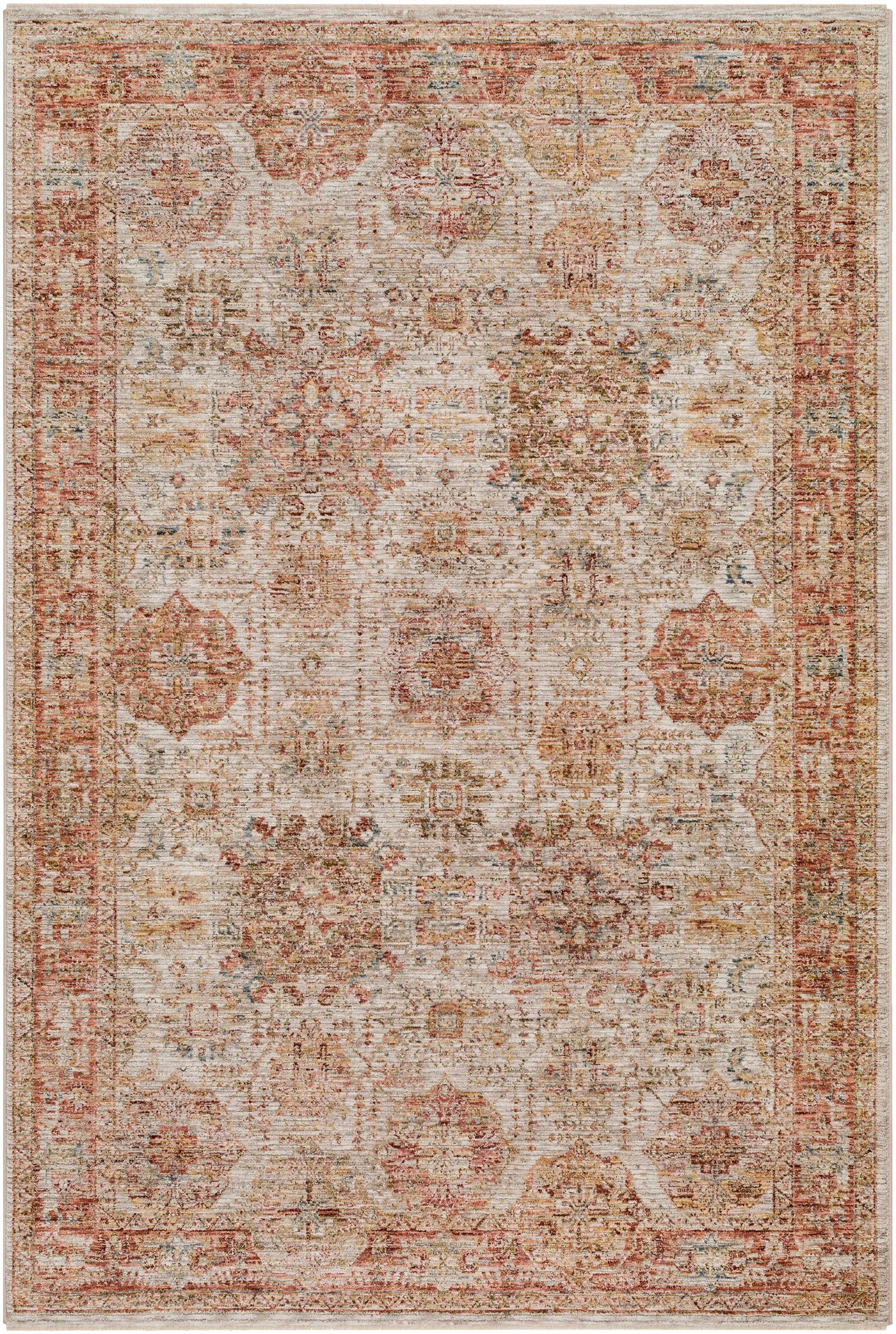 Ange Rust Rich Textured Traditional Rug by Boutique Rugs