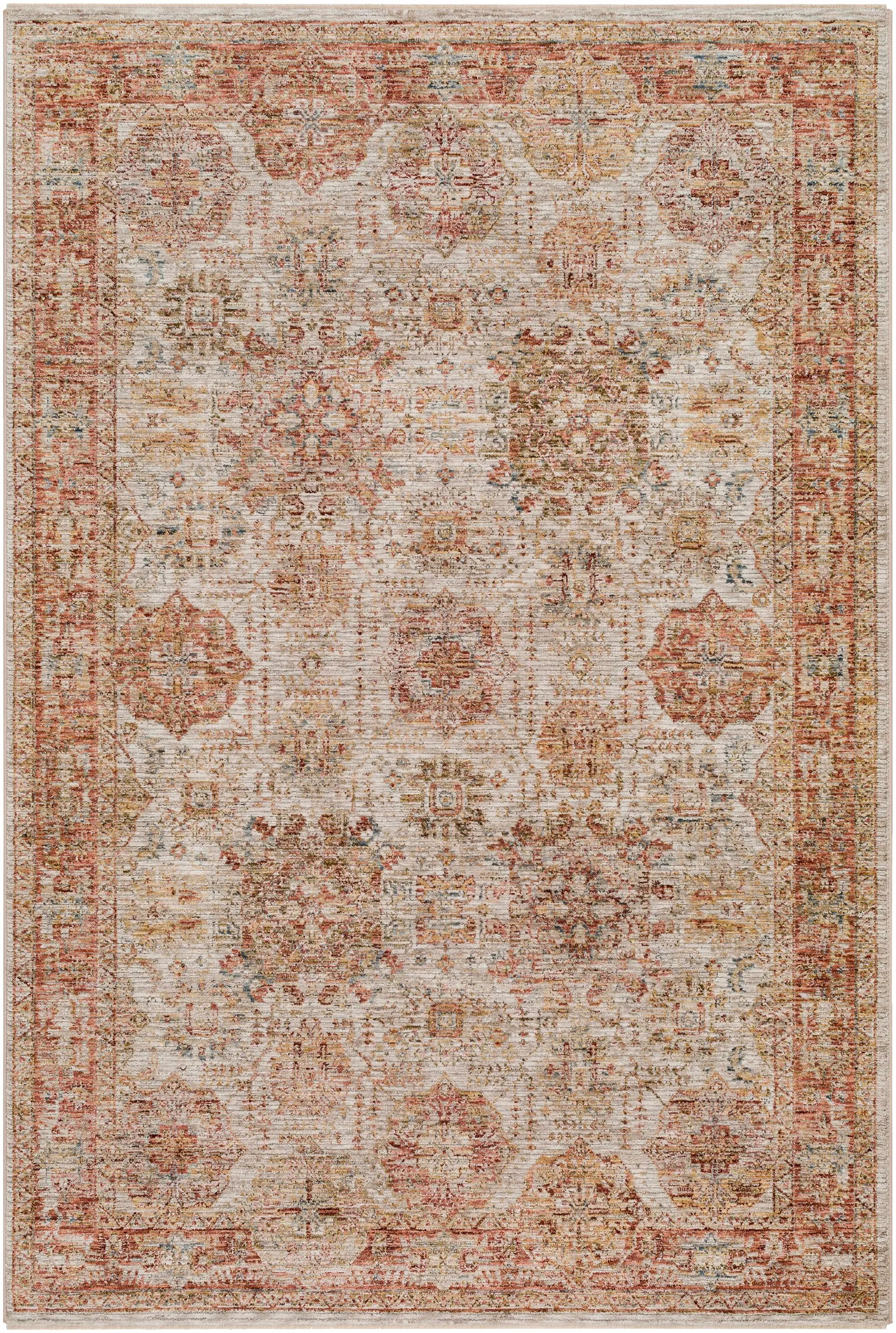 Ange Rust Rich Textured Traditional Rug by Boutique Rugs