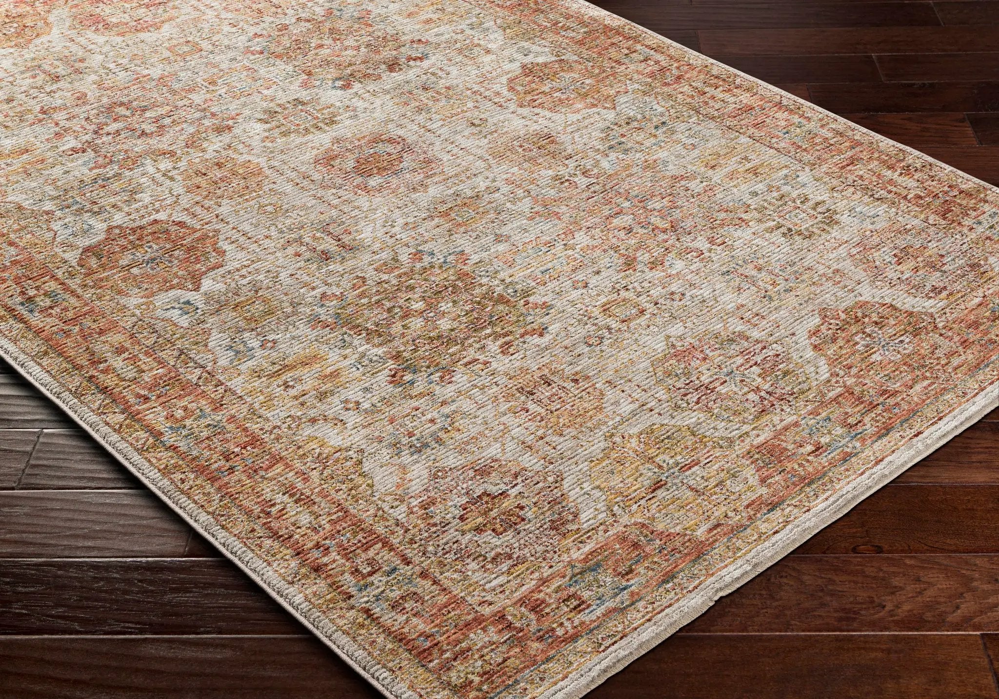 Ange Rust Rich Textured Traditional Rug by Boutique Rugs