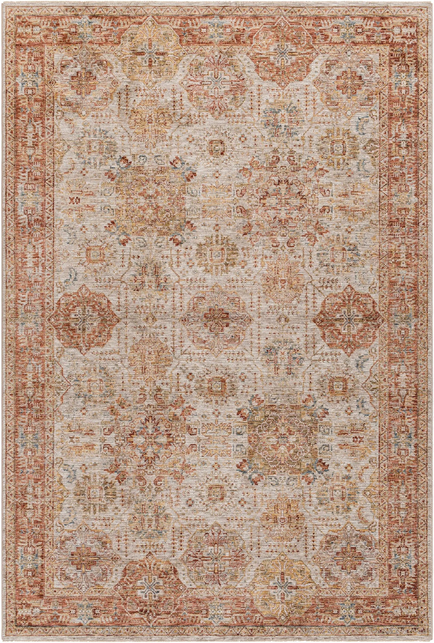 Ange Rust Rich Textured Traditional Rug by Boutique Rugs
