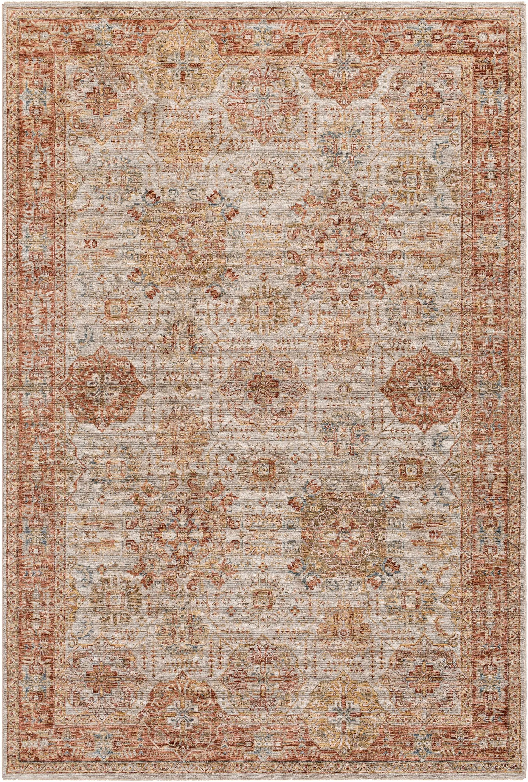 Ange Rust Rich Textured Traditional Rug by Boutique Rugs