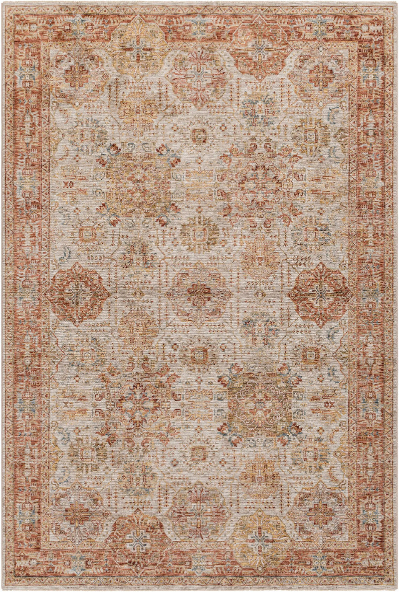 Ange Rust Rich Textured Traditional Rug by Boutique Rugs