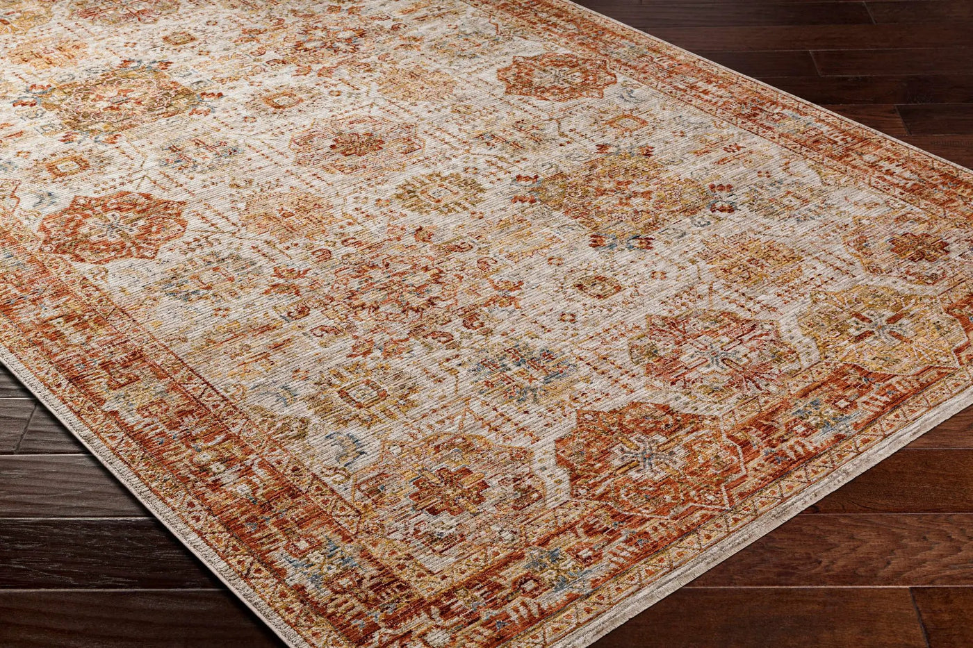 Ange Rust Rich Textured Traditional Rug by Boutique Rugs