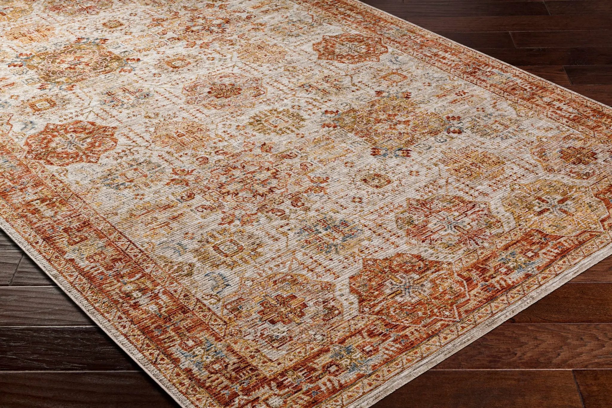Ange Rust Rich Textured Traditional Rug by Boutique Rugs