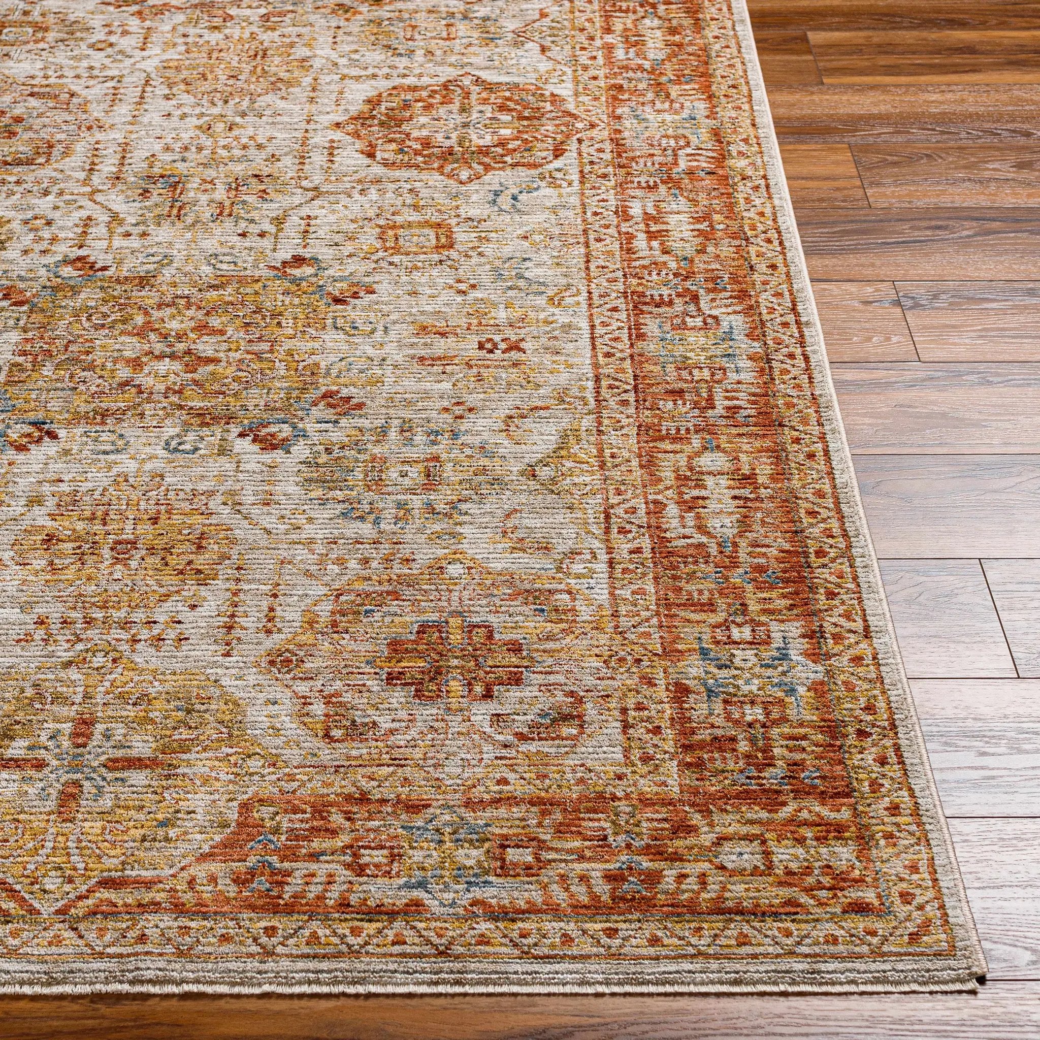Ange Rust Rich Textured Traditional Rug by Boutique Rugs