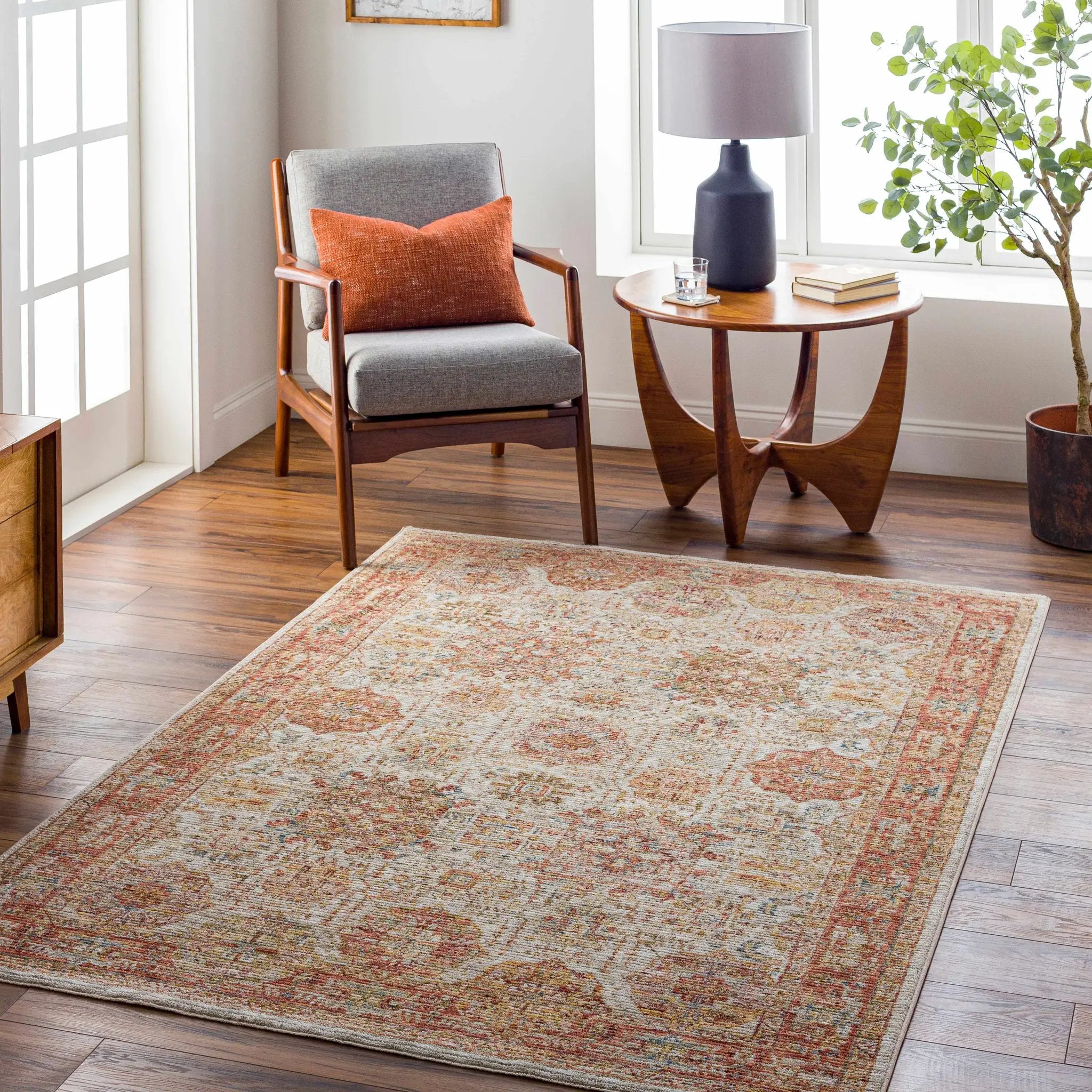 Ange Rust Rich Textured Traditional Rug by Boutique Rugs