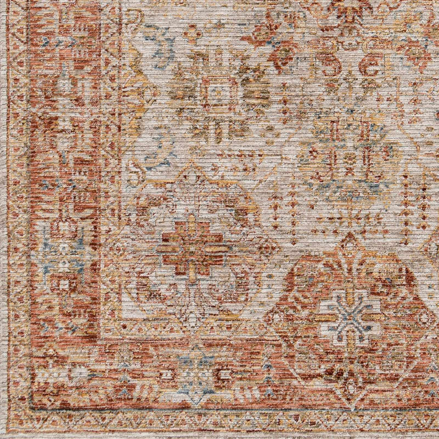 Ange Rust Rich Textured Traditional Rug by Boutique Rugs