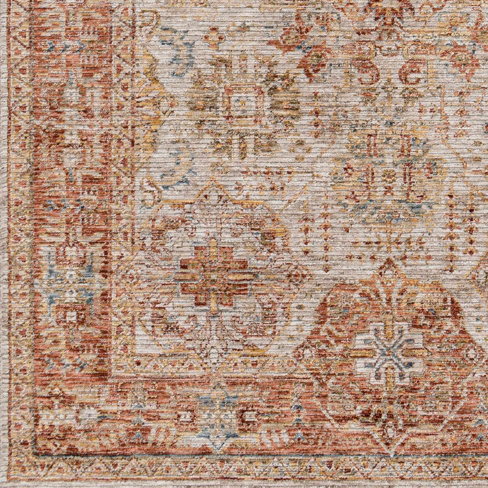 Ange Rust Rich Textured Traditional Rug by Boutique Rugs