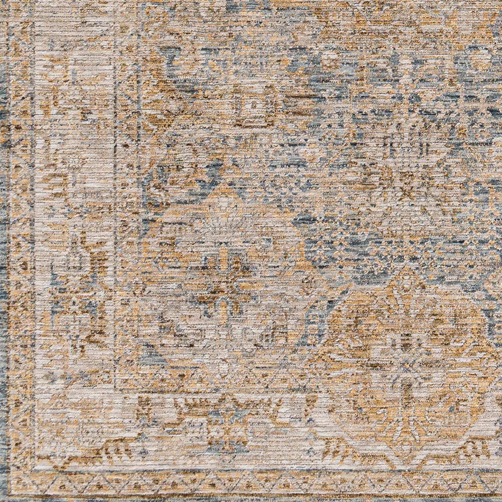 Ange Cream & Blue Rich Textured Rug by Boutique Rugs