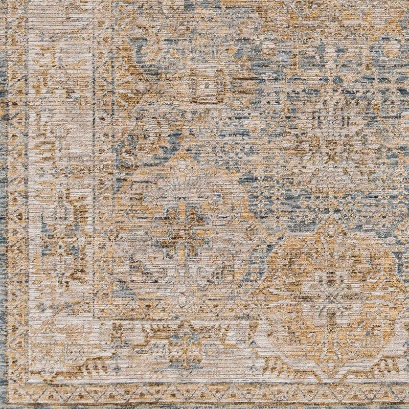 Ange Cream & Blue Rich Textured Rug by Boutique Rugs
