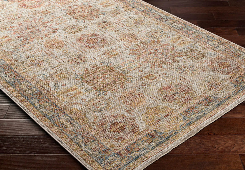 Ange Tan & Blue Rich Textured Traditional Rug by Boutique Rugs