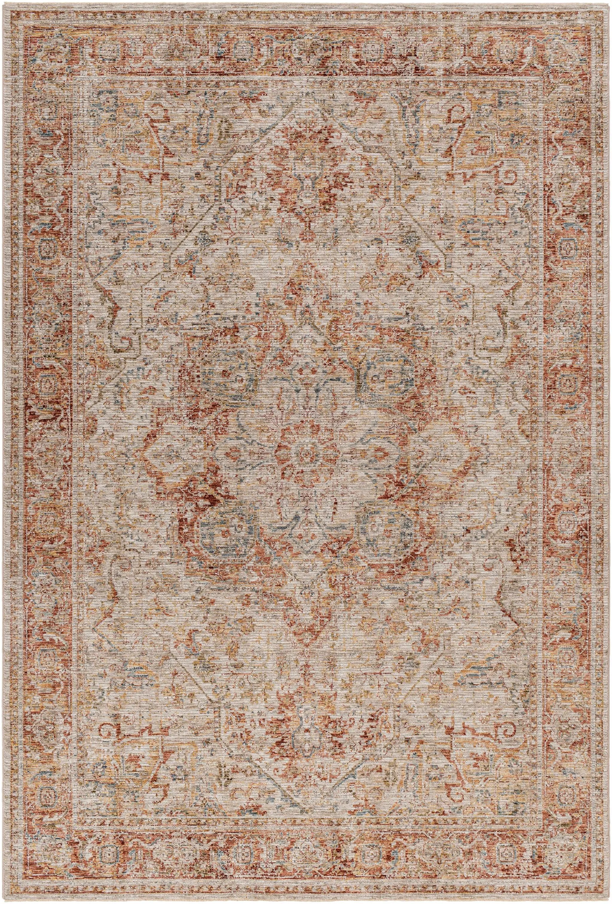 Cress Rust Rich Textured Traditional Rug by Boutique Rugs