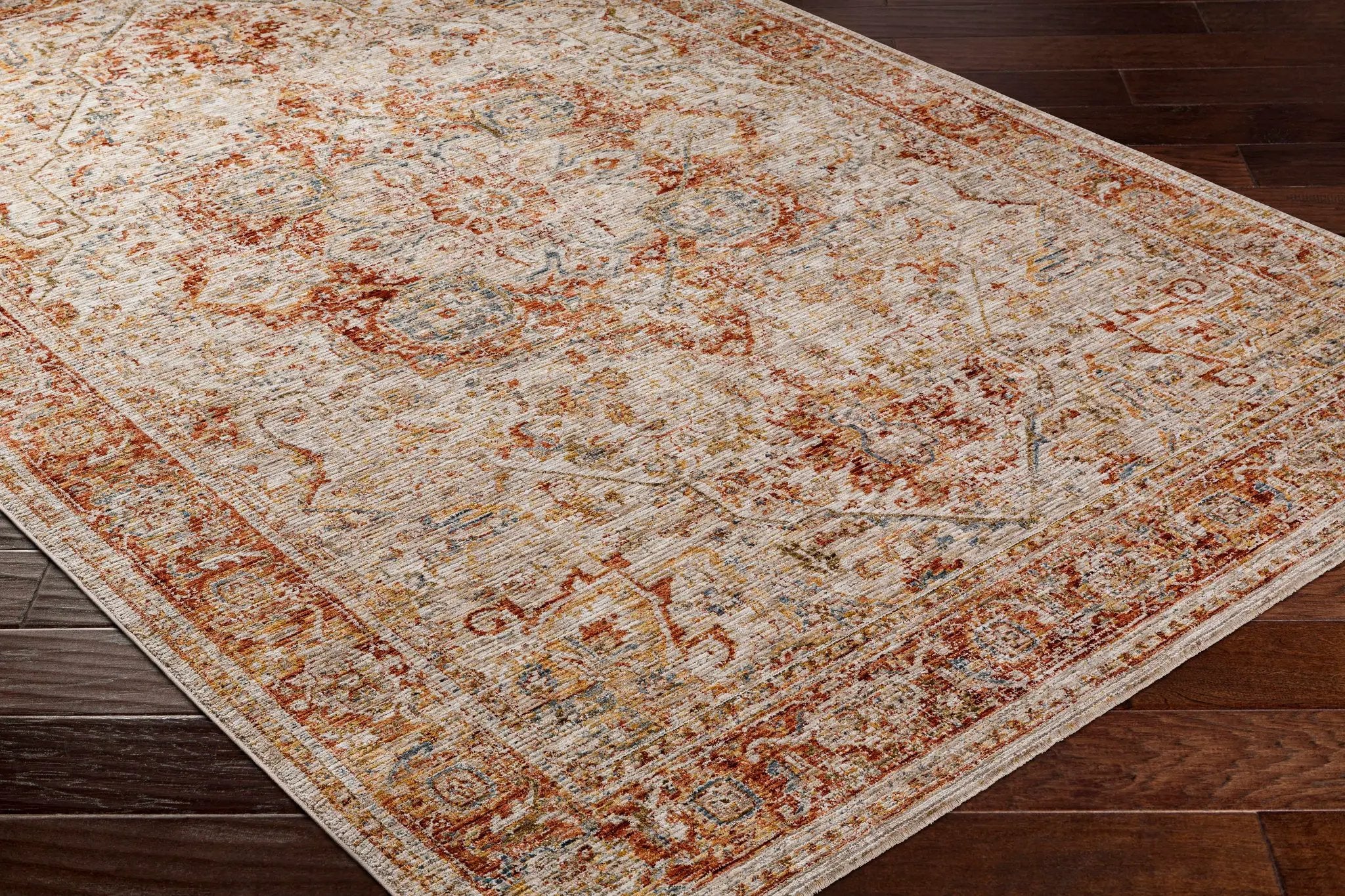 Cress Rust Rich Textured Traditional Rug by Boutique Rugs