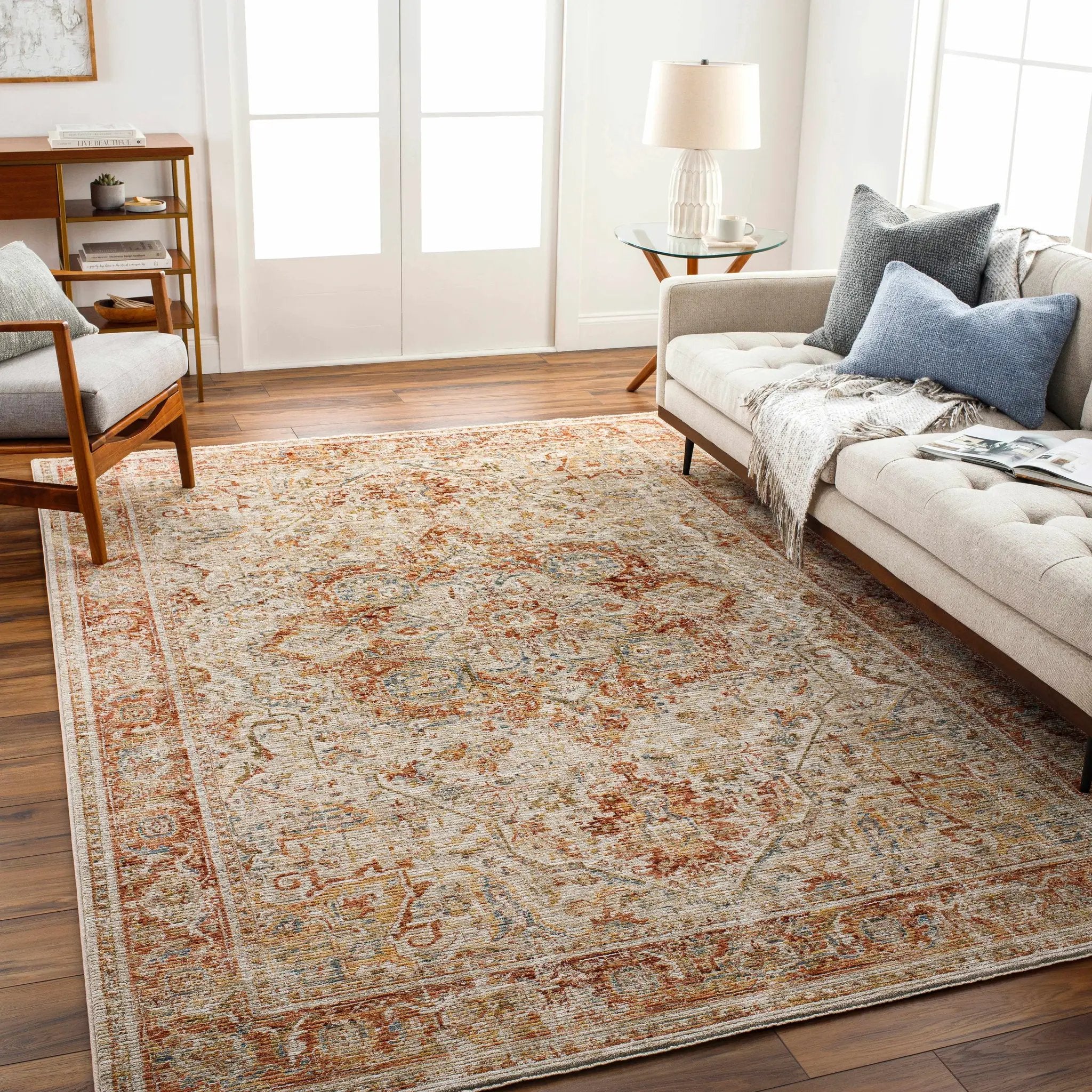 Cress Rust Rich Textured Traditional Rug by Boutique Rugs