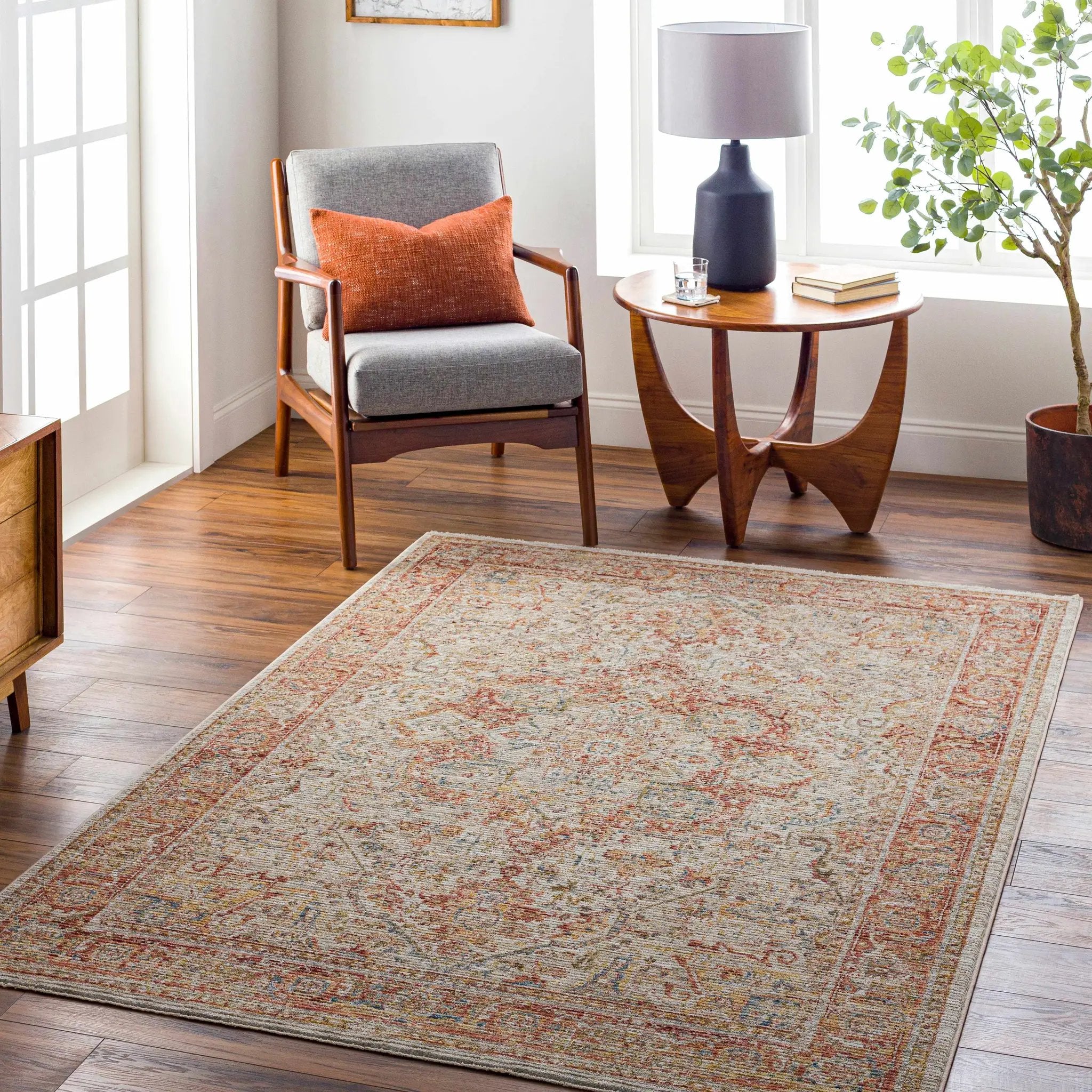 Cress Rust Rich Textured Traditional Rug by Boutique Rugs