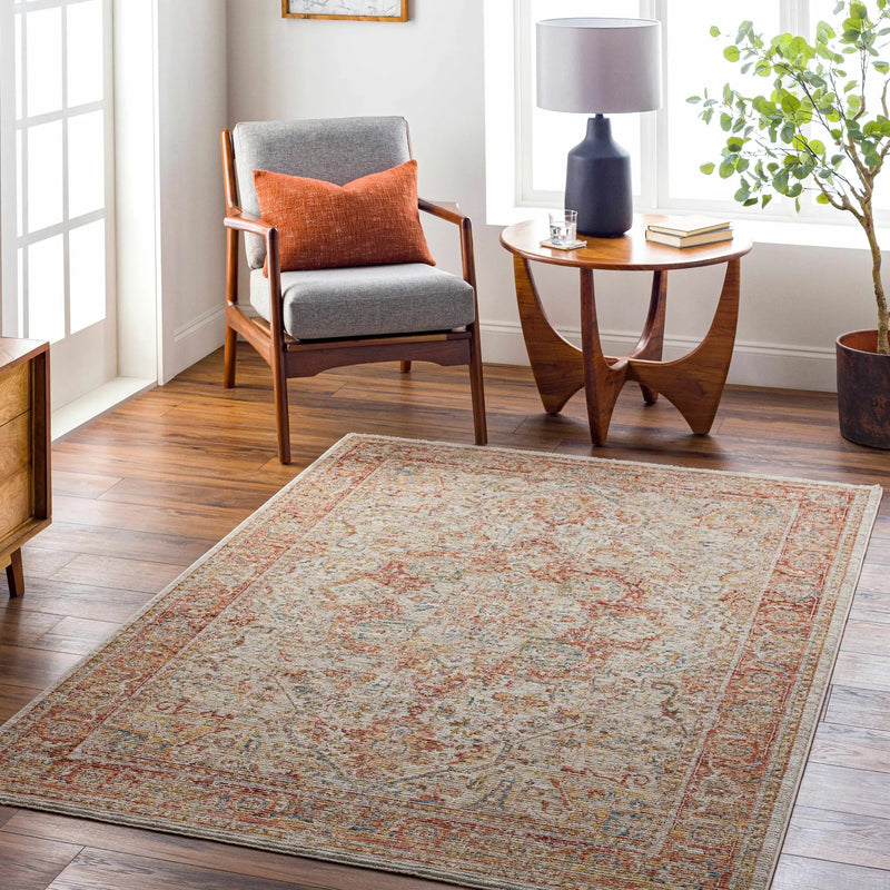 Cress Rust Rich Textured Traditional Rug by Boutique Rugs