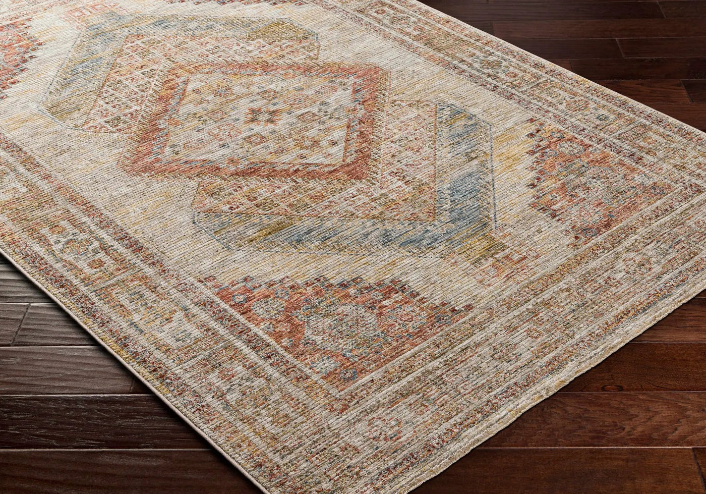 Moya Tan Rich Textured Traditional Rug by Boutique Rugs