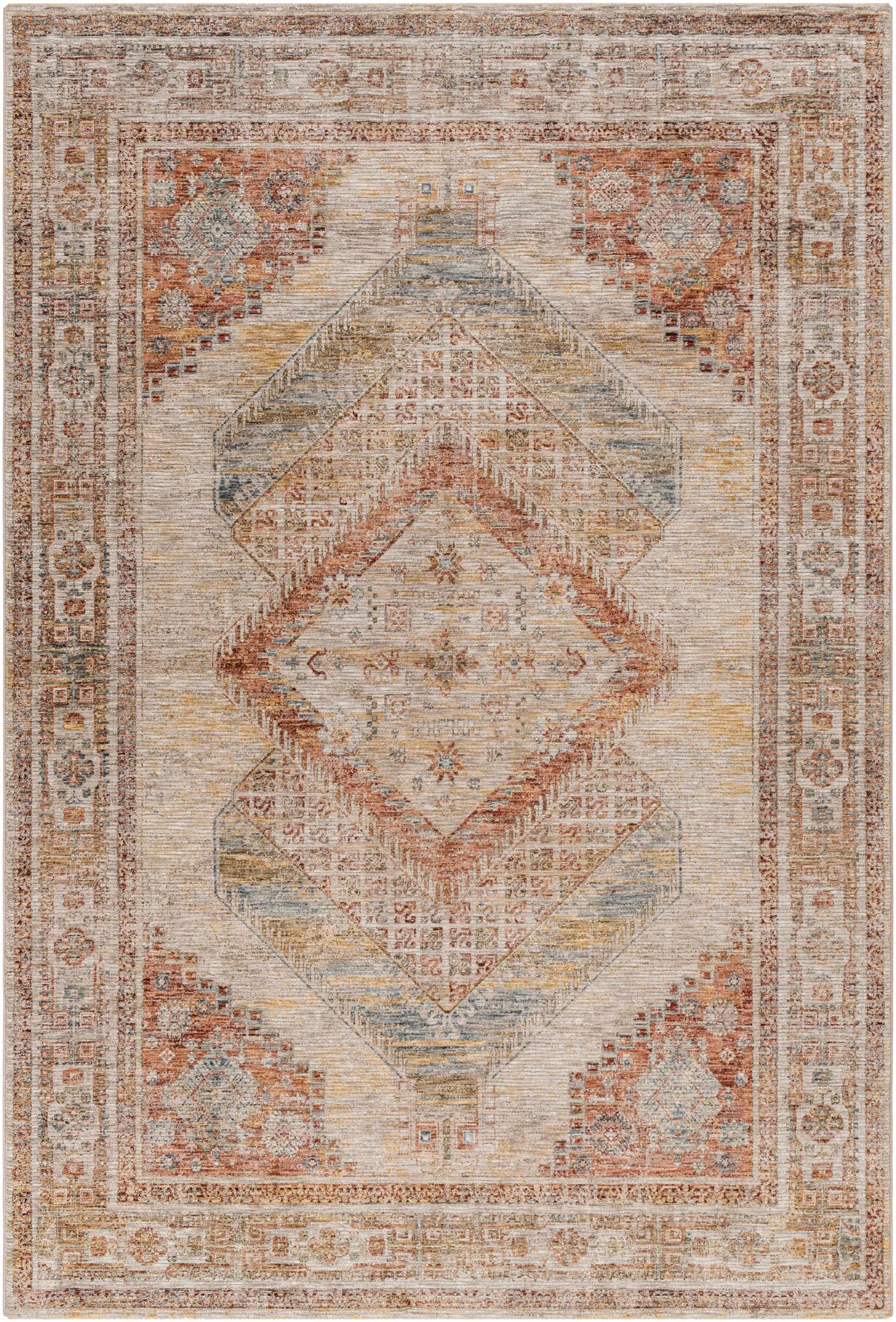 Moya Tan Rich Textured Traditional Rug by Boutique Rugs