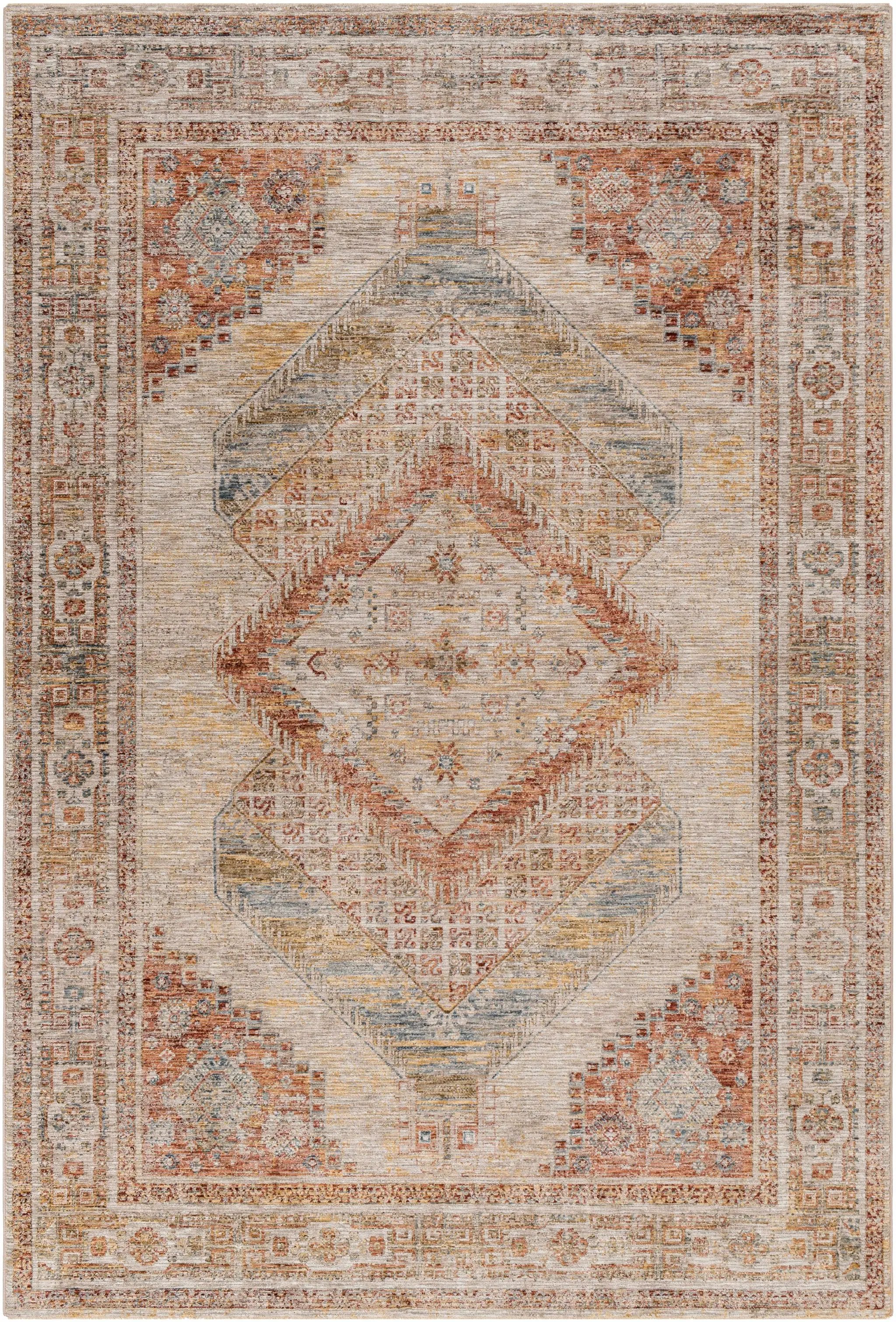 Moya Tan Rich Textured Traditional Rug by Boutique Rugs