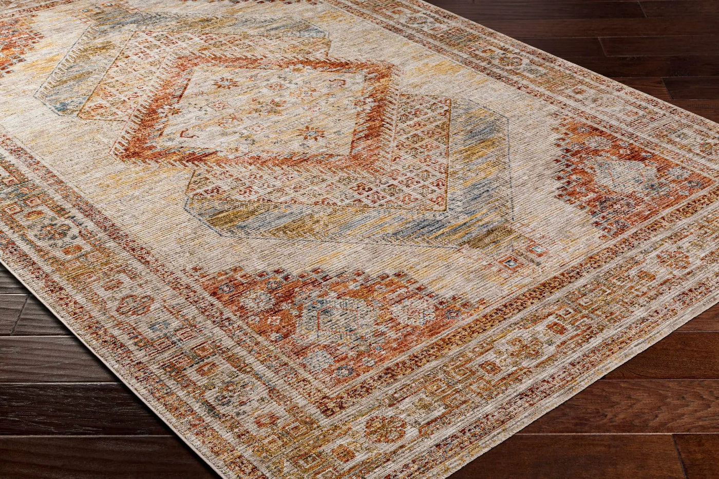 Moya Tan Rich Textured Traditional Rug by Boutique Rugs