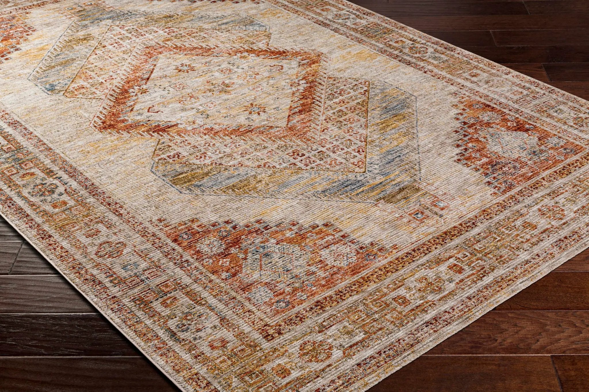 Moya Tan Rich Textured Traditional Rug by Boutique Rugs