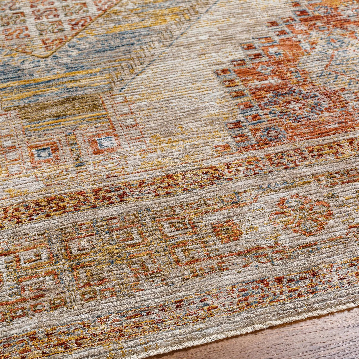 Moya Tan Rich Textured Traditional Rug by Boutique Rugs