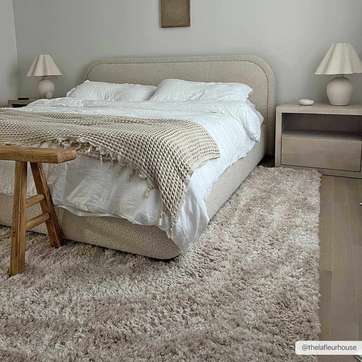 Siari Solid Oatmeal Shag Rug by Boutique Rugs