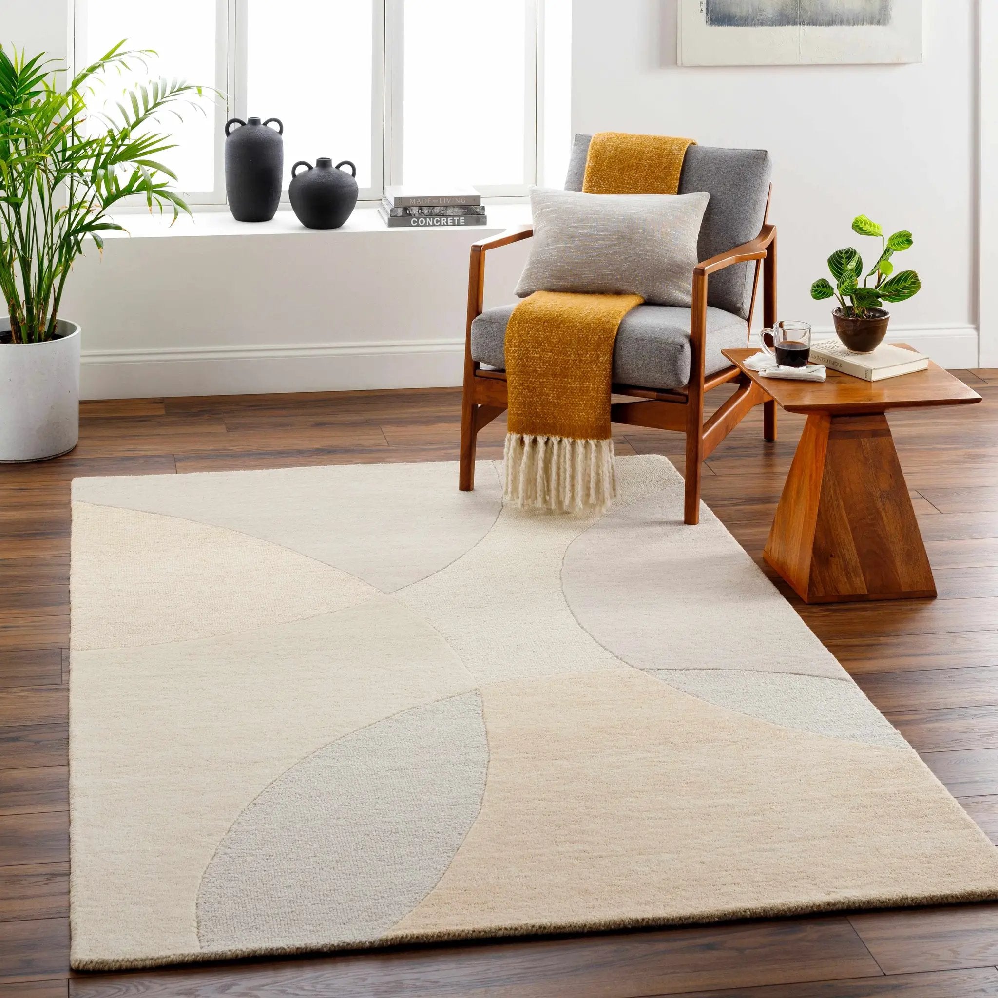 Cassiopeia Light Brown & Beige Area Rug - Clearance by Boutique Rugs