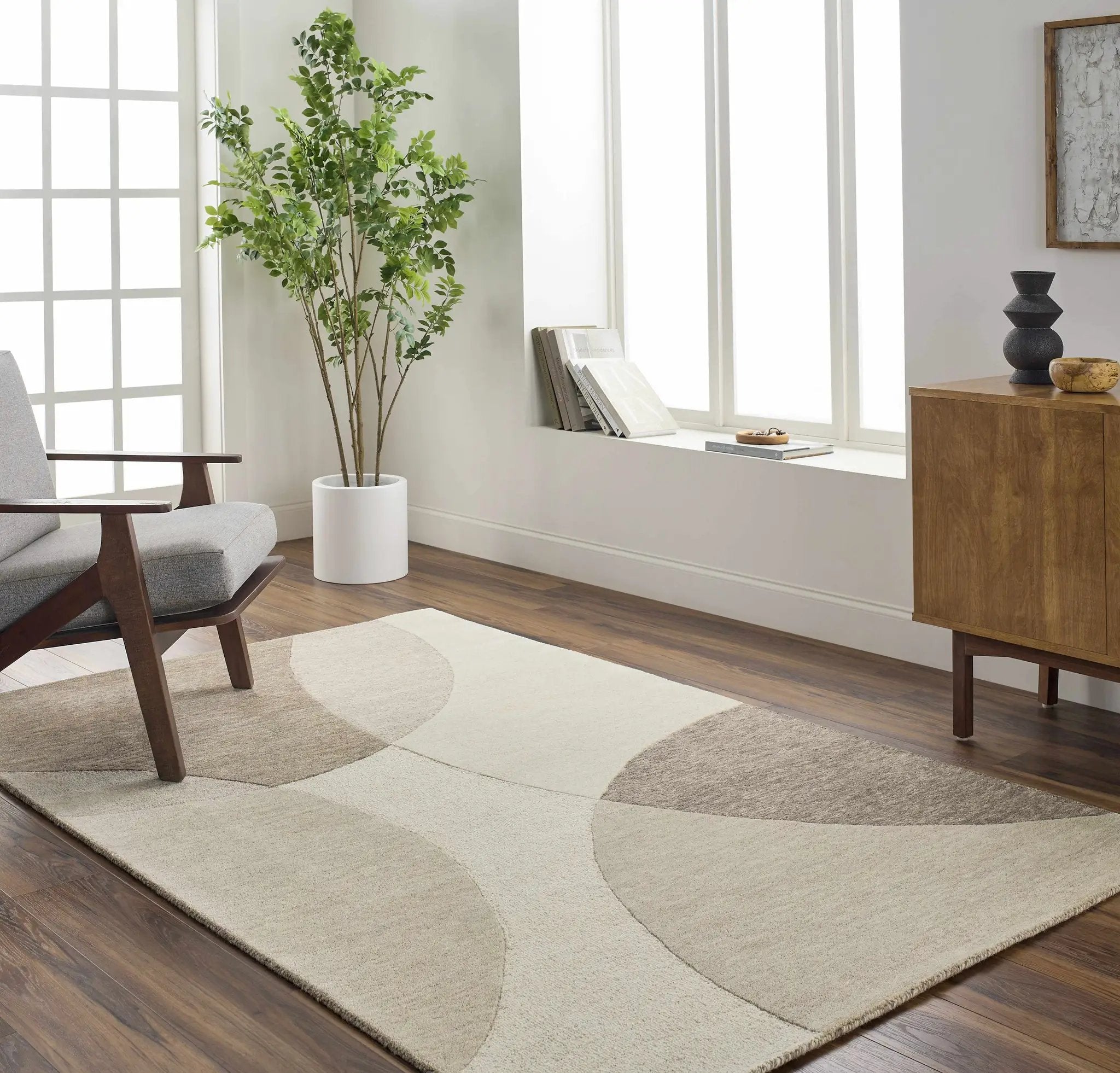 Cassiopeia Dark Brown & Beige Area Rug - Clearance by Boutique Rugs